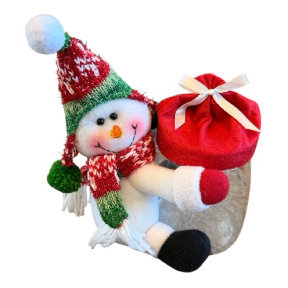 Brother Sister Design Studio Christmas snowman ⛄️ candy jar screw lid